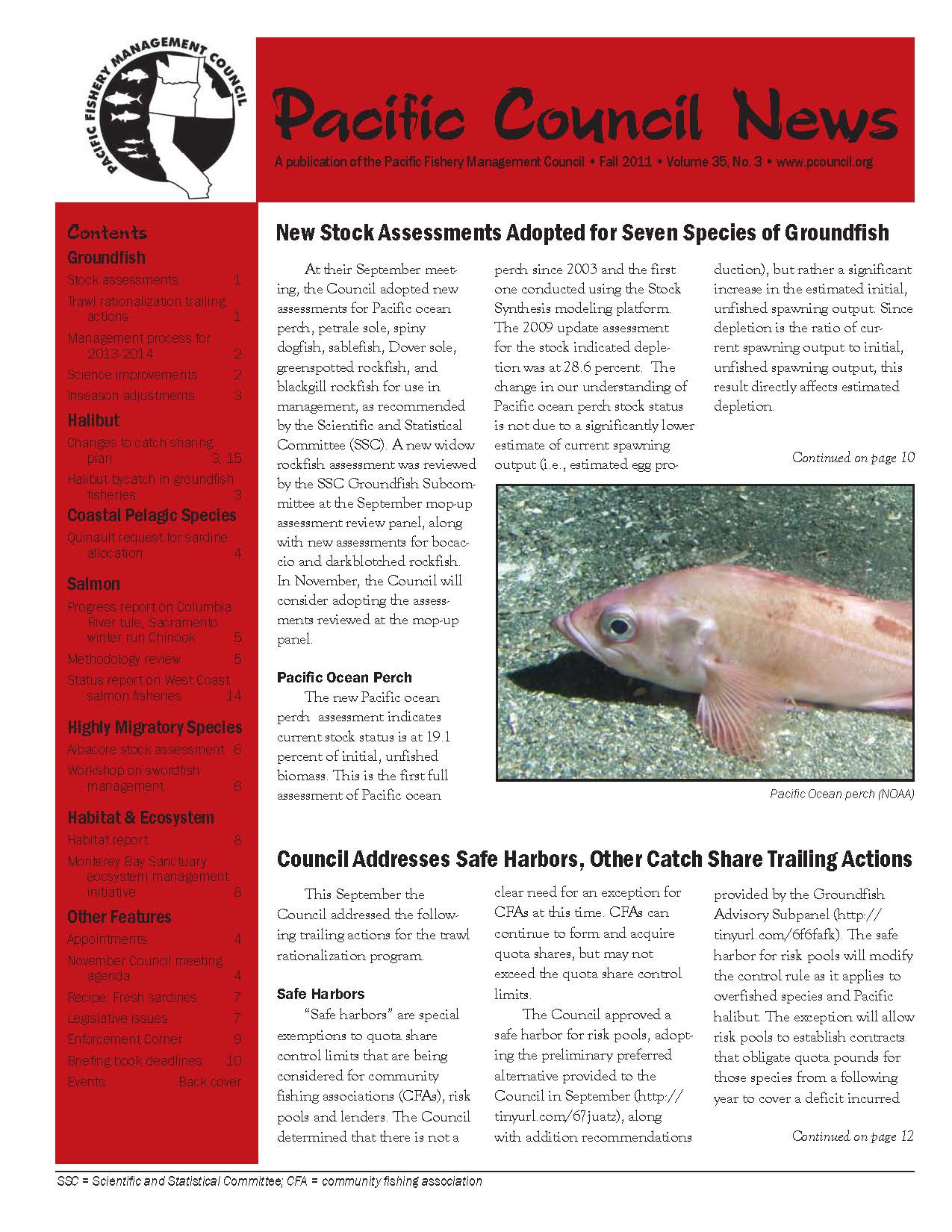 Front page of newsletter