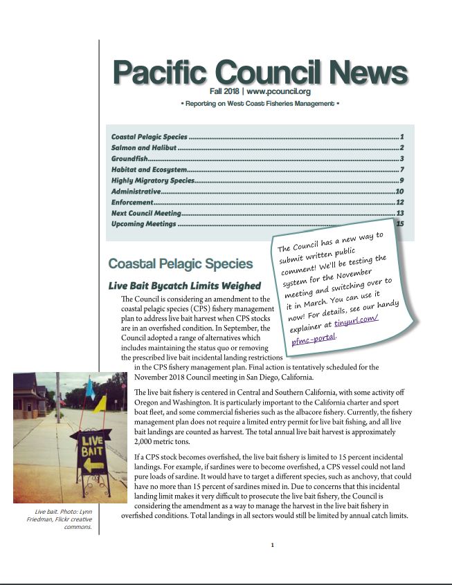 Front page of newsletter