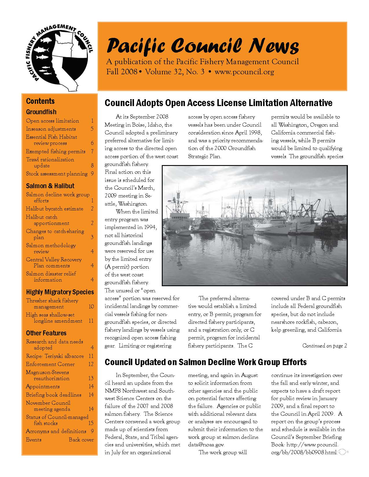 Front page of newsletter