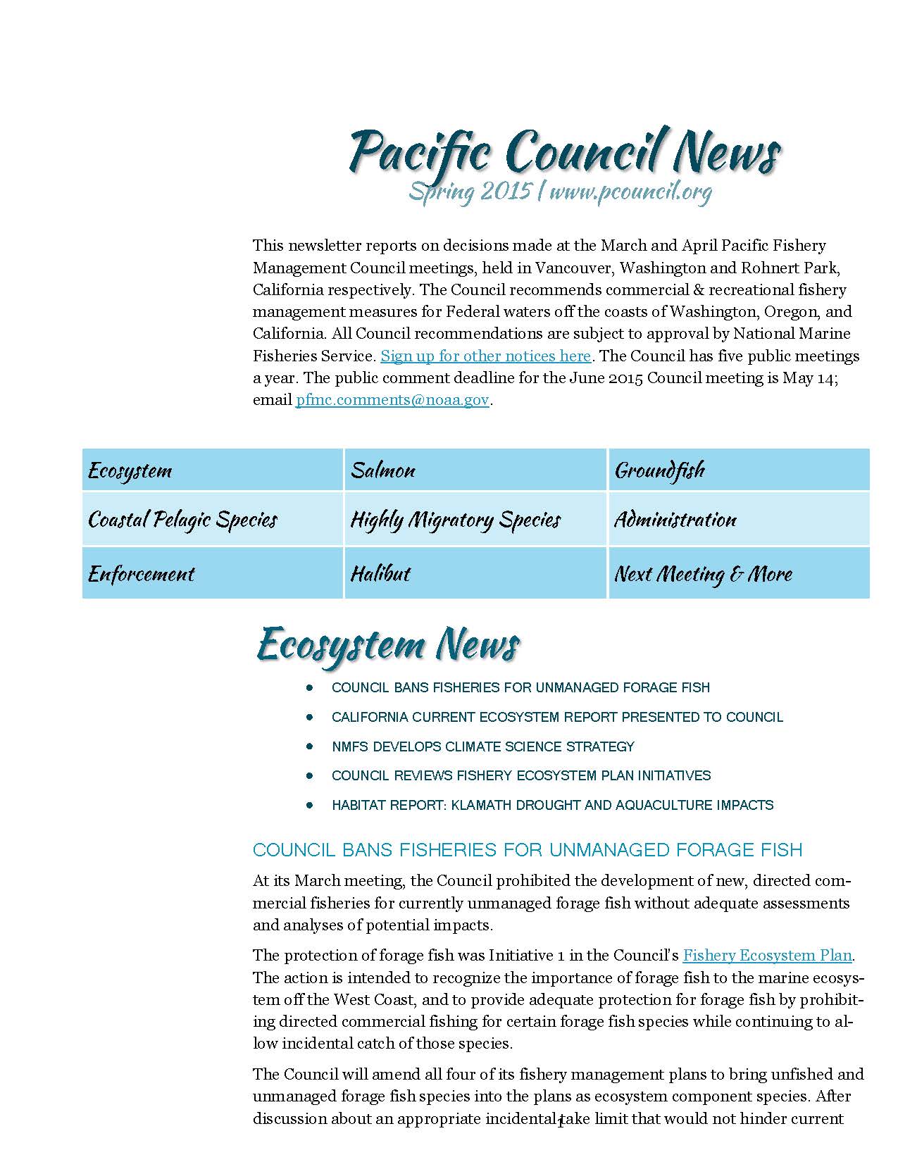 Spring 2015 newsletter image