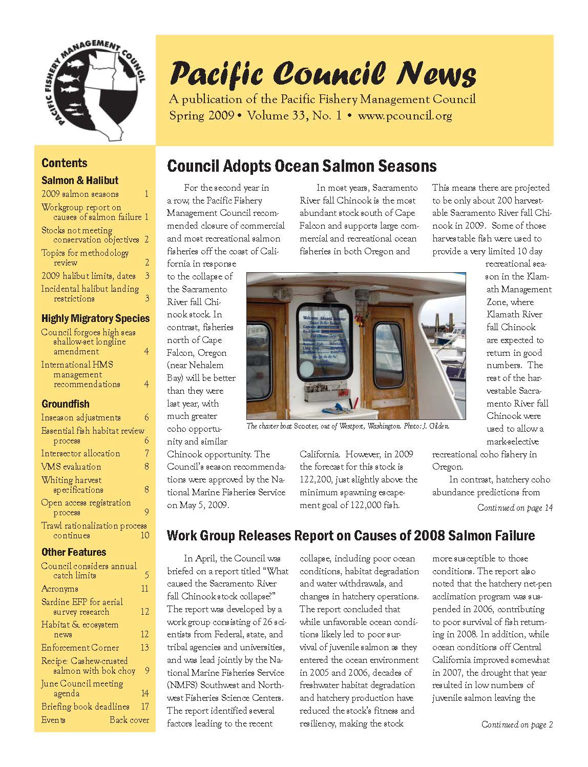 Front page of newsletter