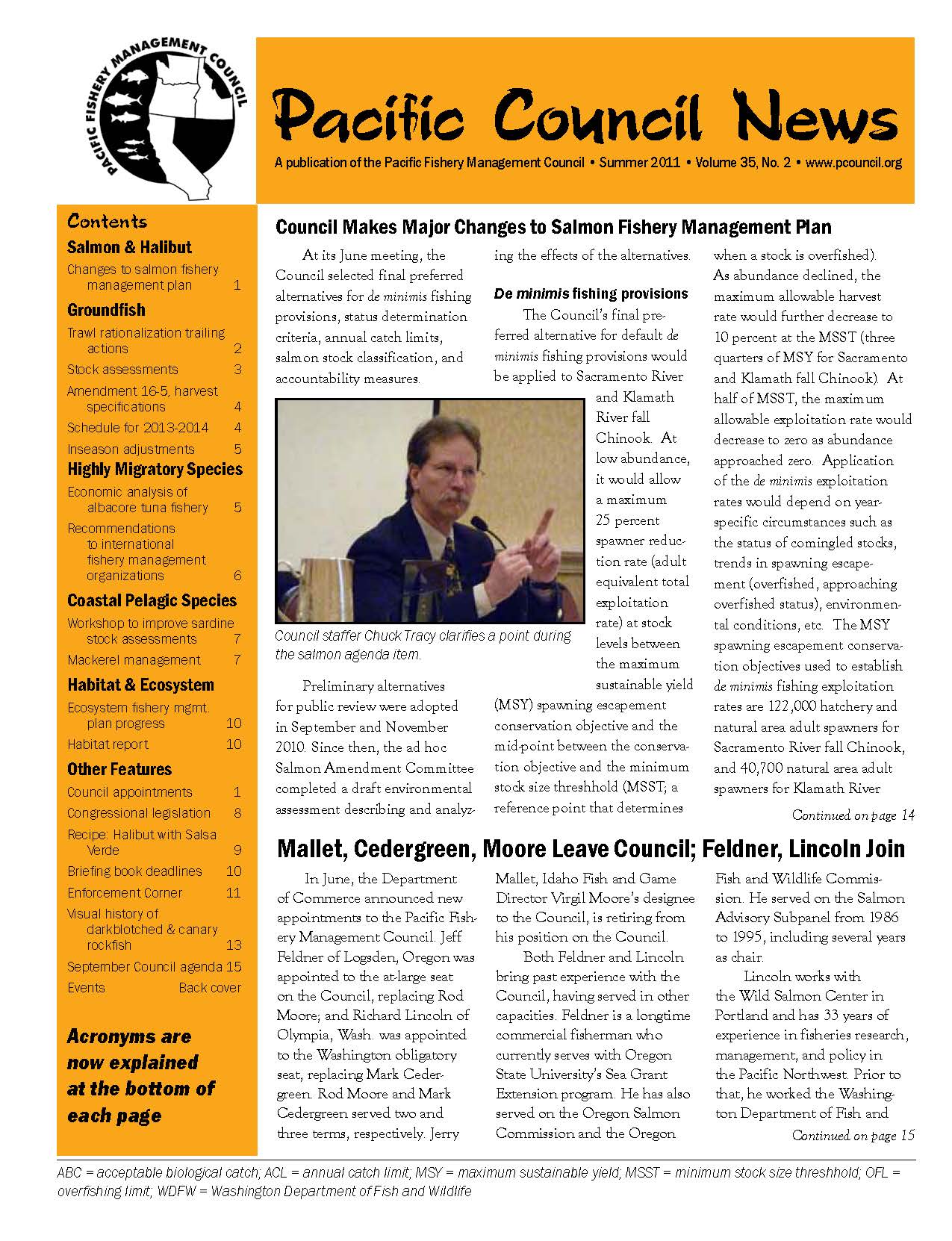 Front page of newsletter