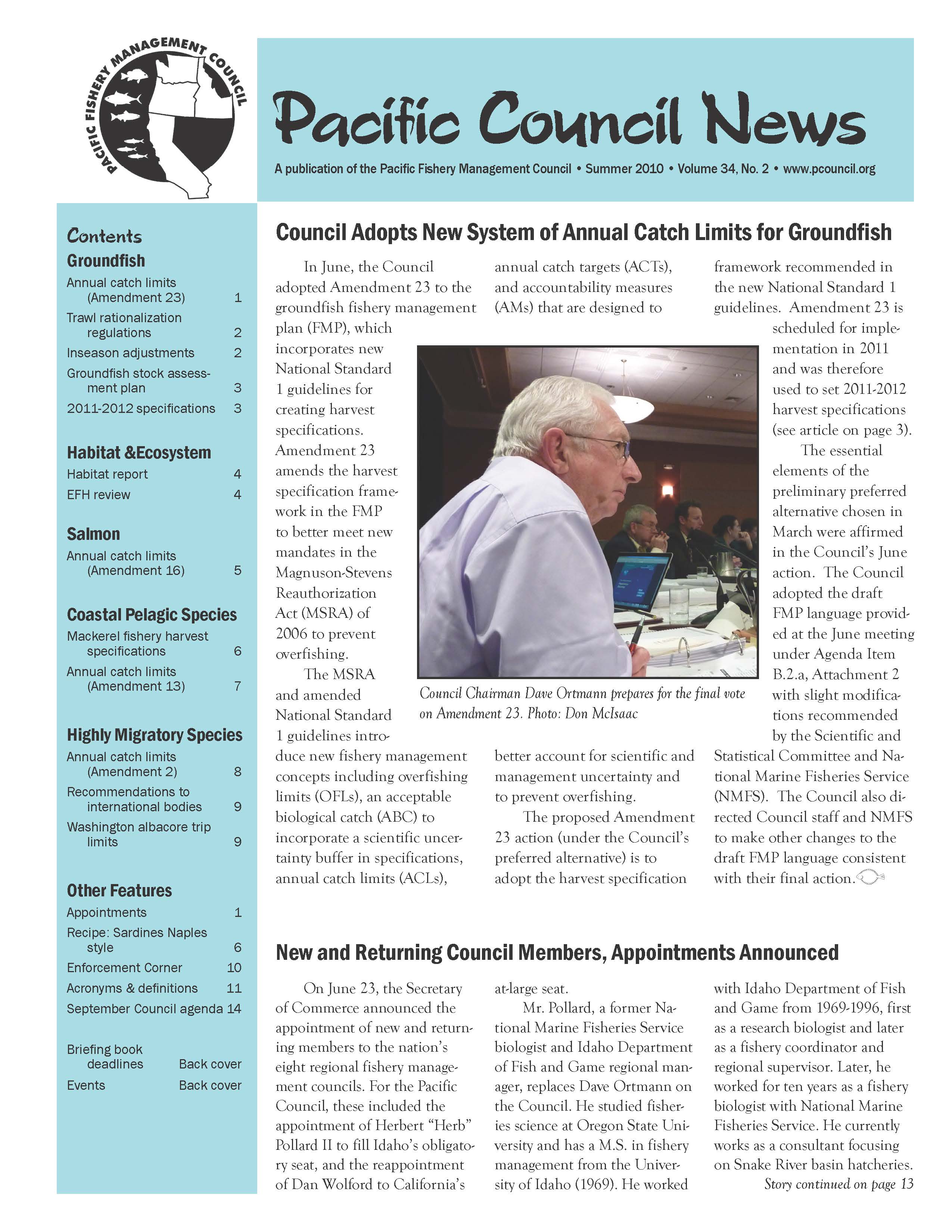 Front page of newsletter