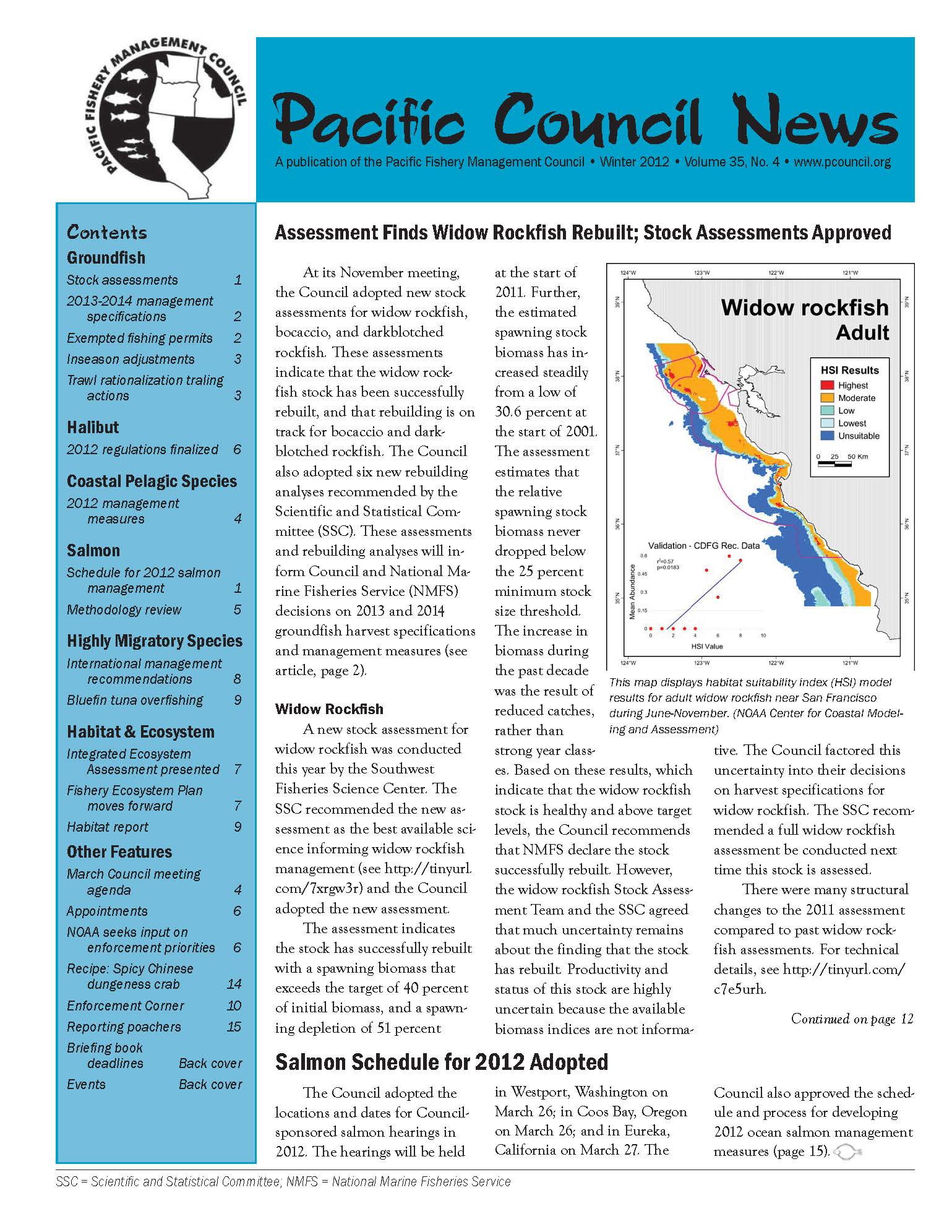 Front page of newsletter