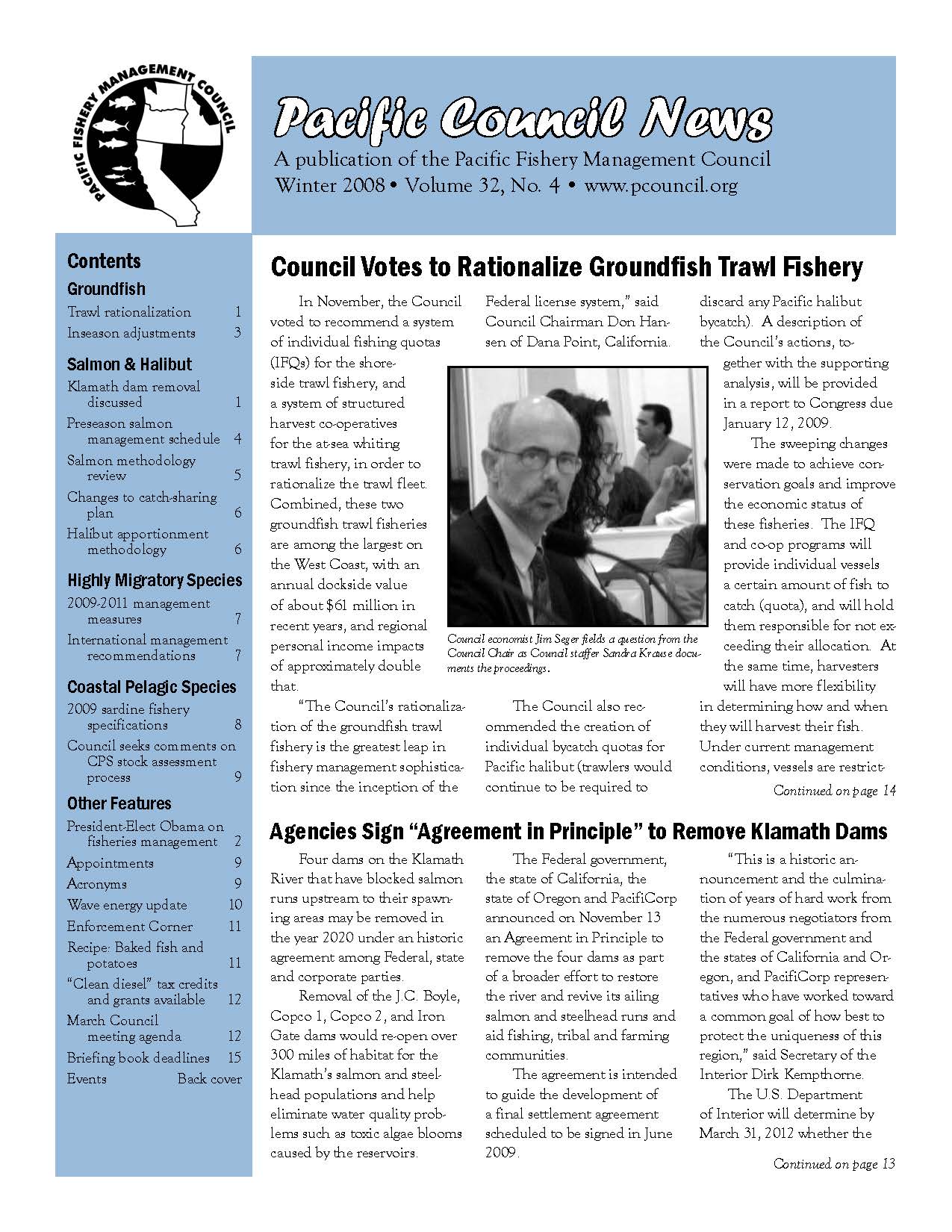 Front page of newsletter