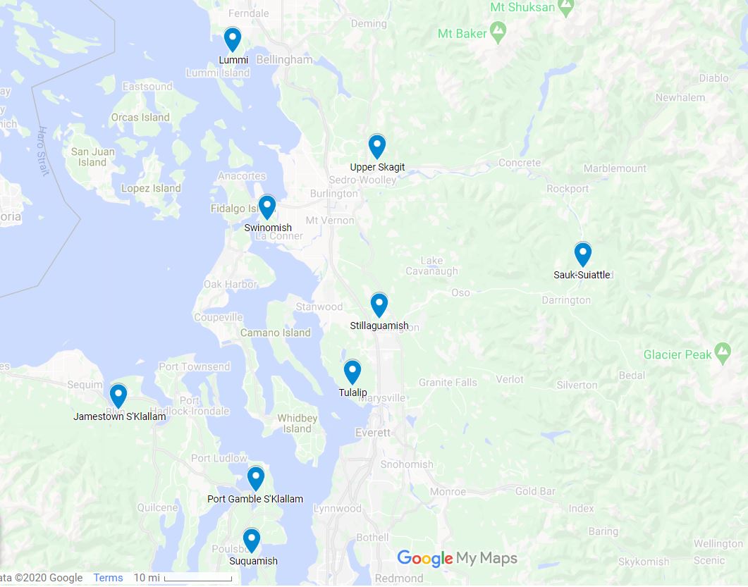 Mid to northern Puget Sound tribes