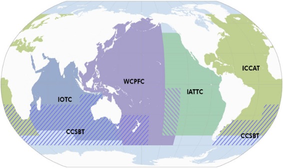 Map of tuna RFMOs